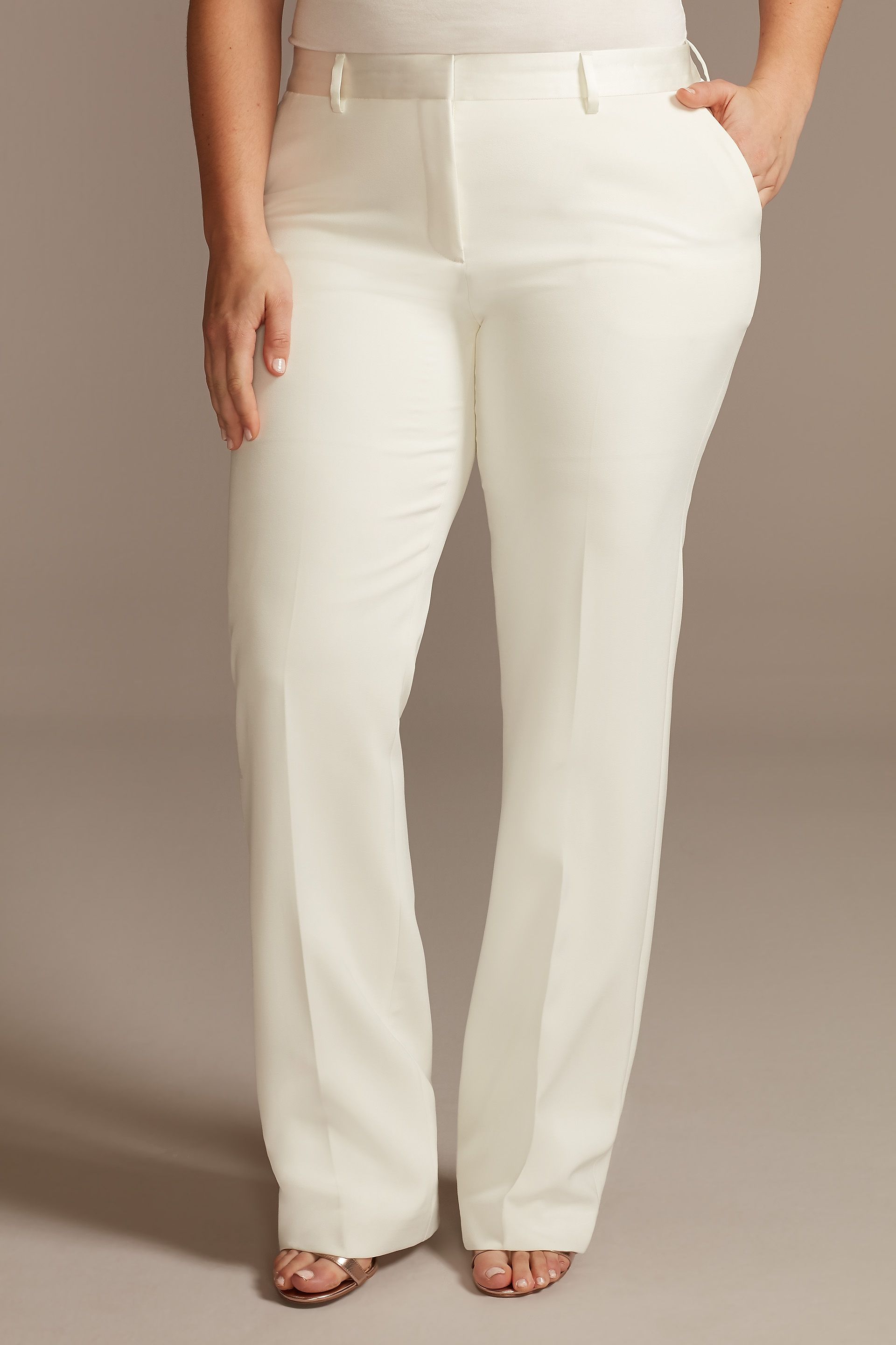 Picture of Relaxed Leg Suit Pants with Satin Waist