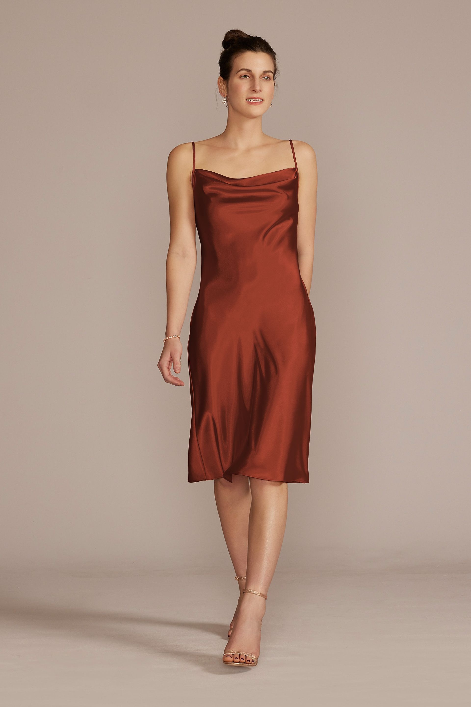 slip dress bridesmaid Blush pink silk cowl slip dress floor length special occasions and bridesmaids