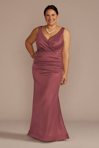 Picture of Stretch Satin Ruched Mermaid Dress