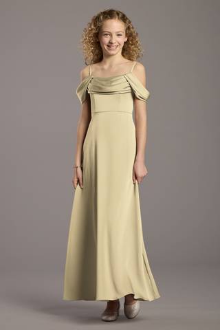 View Celebrate DB Studio Matte Satin Cowl Neck A-Line Girls Dress in all available color and sizes Picture of Matte Satin Cowl Neck A-Line Girls Dress