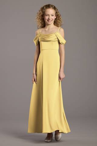 Picture of Matte Satin Cowl Neck A-Line Girls Dress