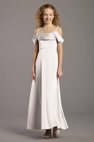 Picture of Matte Satin Cowl Neck A-Line Girls Dress