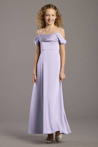View Celebrate DB Studio Matte Satin Cowl Neck A-Line Girls Dress in all available color and sizes Picture of Matte Satin Cowl Neck A-Line Girls Dress