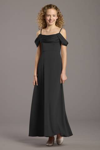 Picture of Matte Satin Cowl Neck A-Line Girls Dress