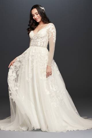 Picture of Illusion Long Sleeve Wedding Dress
