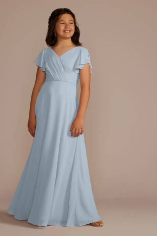 Picture of Flutter Sleeve Full Skirt Girls Dress