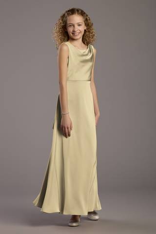 Picture of Matte Satin Bow Back Cowl A-Line Girls Dress