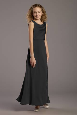 Picture of Matte Satin Bow Back Cowl A-Line Girls Dress