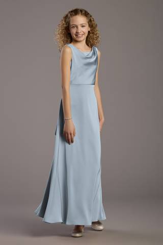 dusty blue jr bridesmaid dresses Dusty Blue Bridesmaid Dress Chiffon Size Large