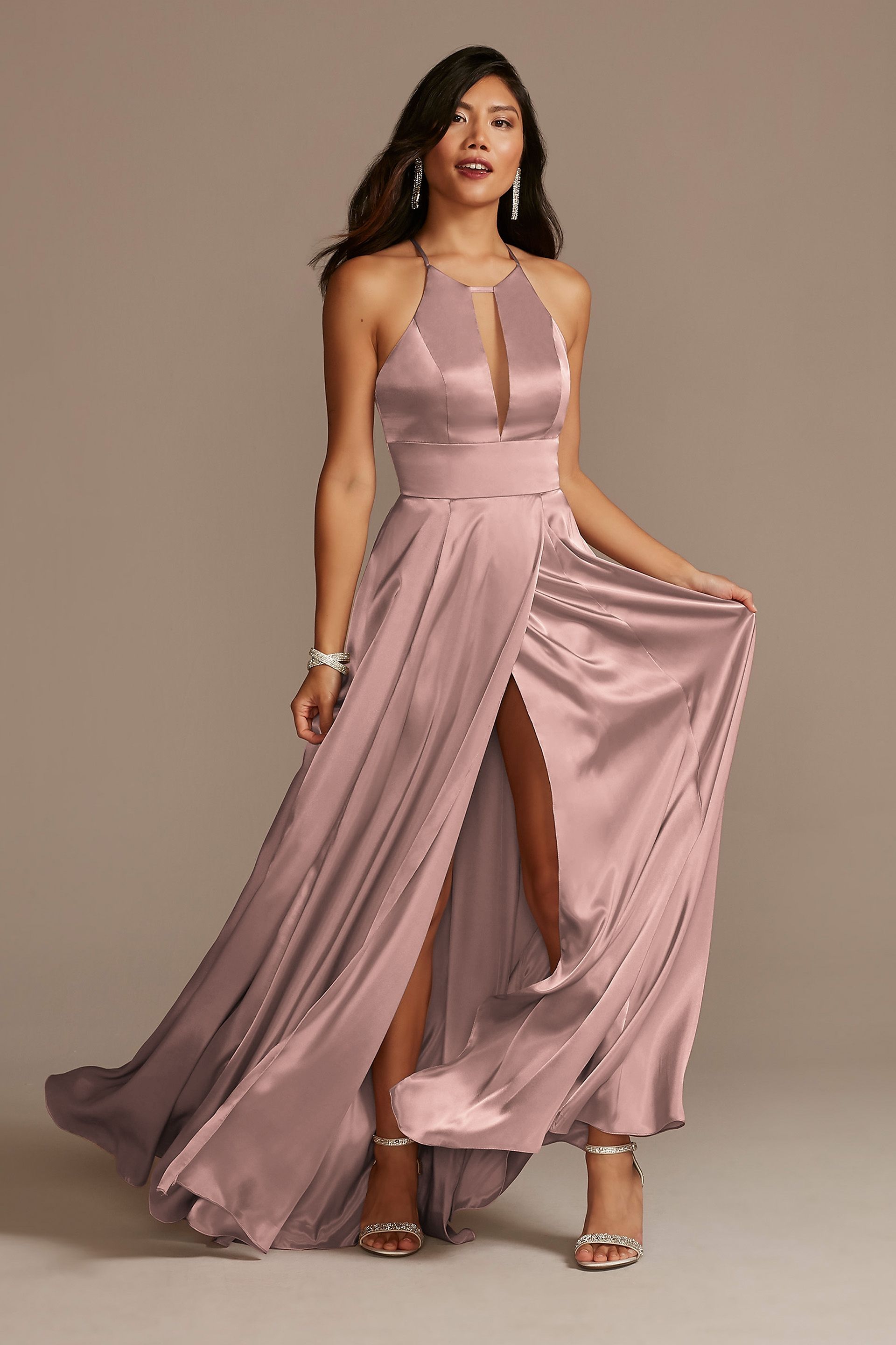 Picture of Charmeuse Keyhole Crisscross Back Dress