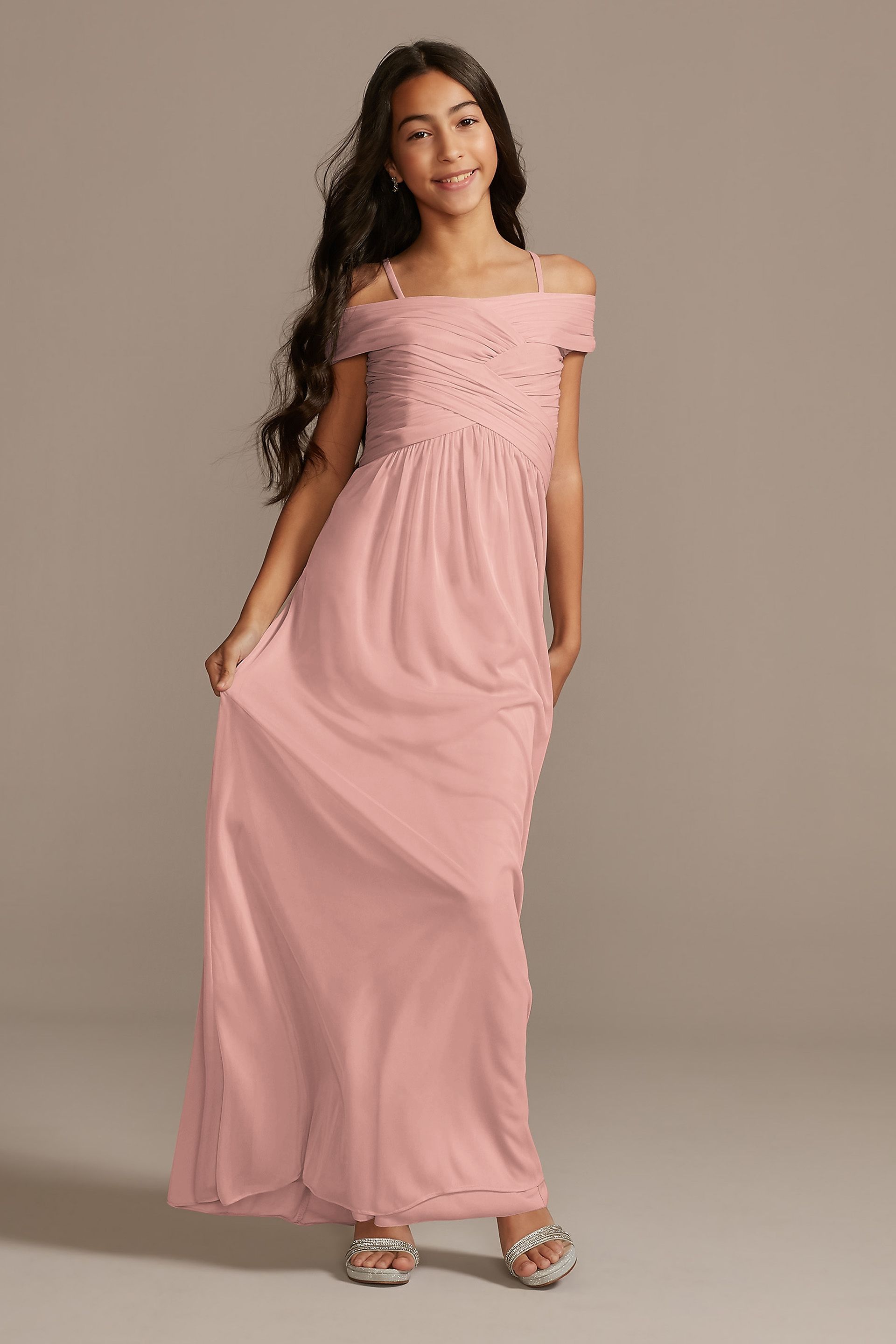 Picture of Crisscross Off-Shoulder Girls Dress