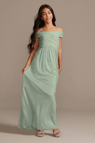 View Celebrate DB Studio Crisscross Off-Shoulder Girls Dress in all available color and sizes Picture of Crisscross Off-Shoulder Girls Dress