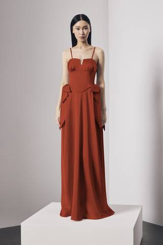 View Vera Wang Bride Satin Strapless Notch Neckline Dress with Bows in all available color and sizes Picture of Satin Strapless Notch Neckline Dress with Bows