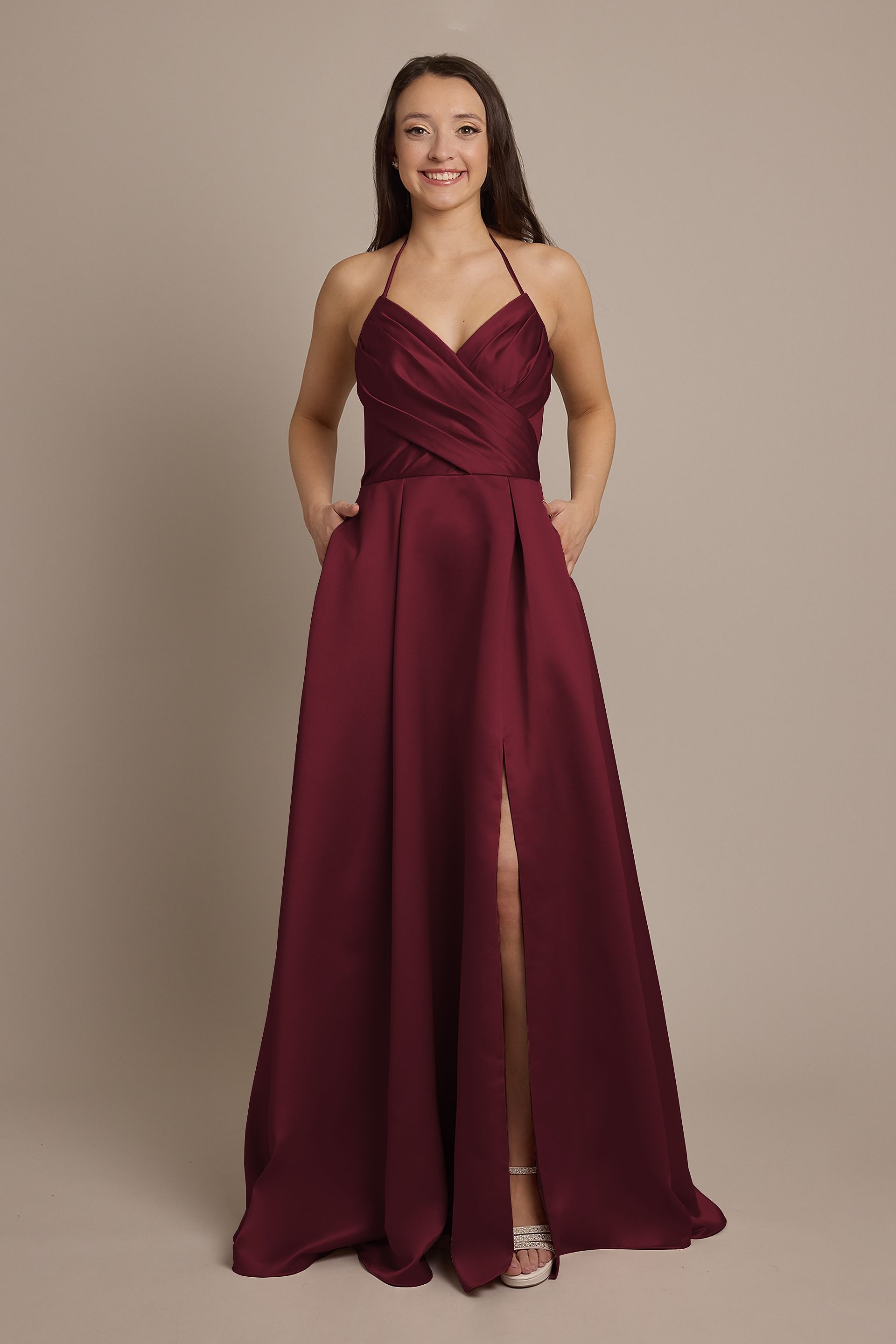 Criss Cross After Six Bridesmaid Dress 1513 Satin Crisscross Bodice Ball Gown Bridesmaid Dress David's Bridal