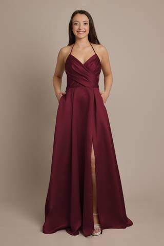 Picture of Satin Crisscross Bodice Ball Gown Dress