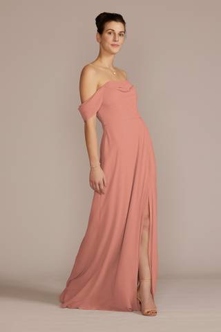 Picture of Chiffon Cowl Off-the Shoulder Dress