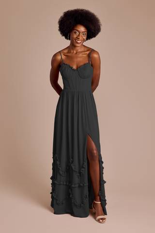 Picture of Ruffled Chiffon Spaghetti Strap Dress