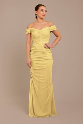 Picture of Mesh Off-the-Shoulder Ruched Dress