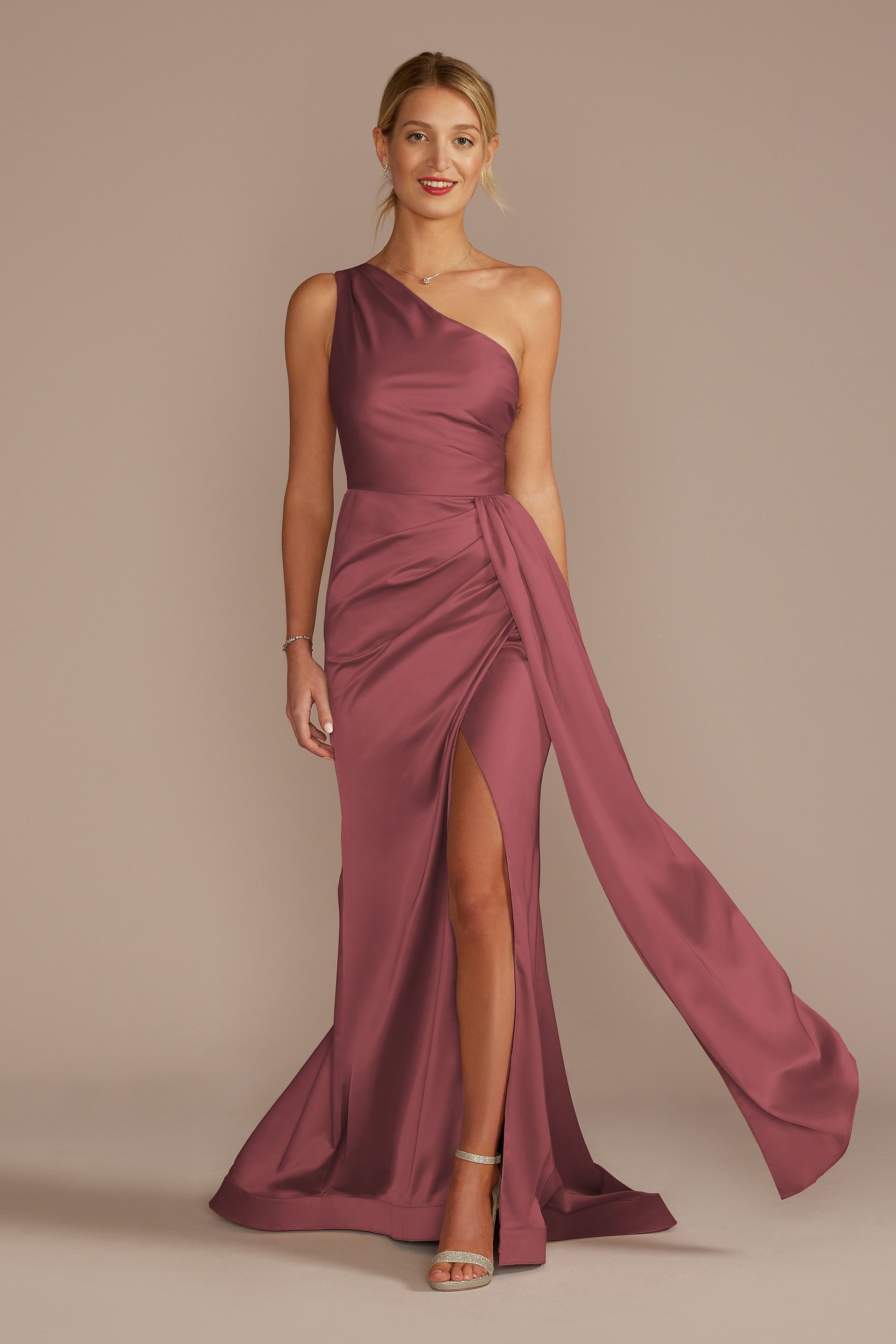 one shoulder bridesmaid dresses david's bridal Bridesmaid Dress Try-On: David's Bridal Options