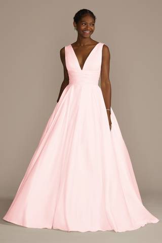 Picture of Cummerbund Satin Ball Gown Wedding Dress