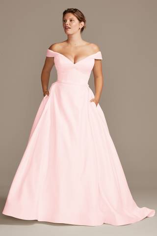 Picture of Off Shoulder Satin Gown Wedding Dress