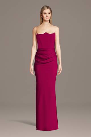 Picture of Matte Satin Inverted Neckline Sheath Dress
