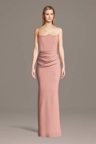 View Galina Signature Matte Satin Inverted Neckline Sheath Dress in all available color and sizes Picture of Matte Satin Inverted Neckline Sheath Dress