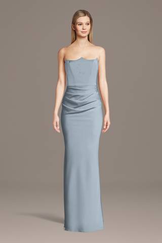 View Galina Signature Matte Satin Inverted Neckline Sheath Dress in all available color and sizes Picture of Matte Satin Inverted Neckline Sheath Dress