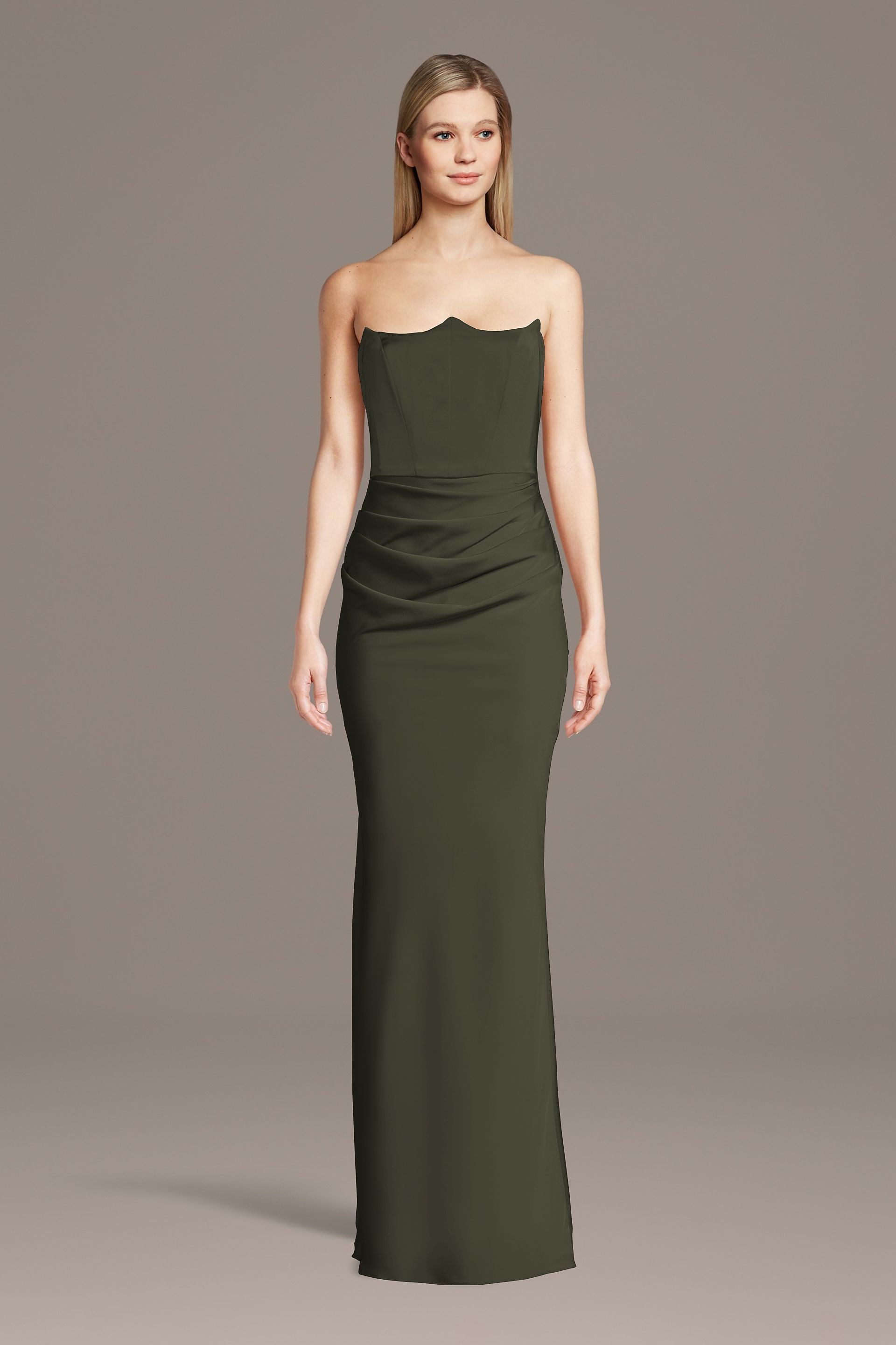 dark sage green bridesmaid dresses Hot Long Dress Satin Mermaid Sweetheart with Slit US16 / Custom color Perfect for bridesmaids seeking a chic and flattering style. dark sage green bridesmaid dresses