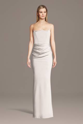 Picture of Matte Satin Inverted Neckline Sheath Dress