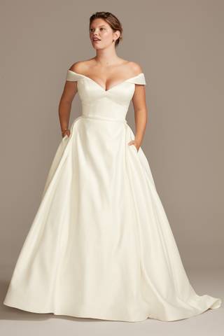Picture of Off Shoulder Satin Gown Wedding Dress