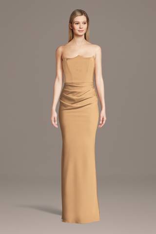 Picture of Matte Satin Inverted Neckline Sheath Dress