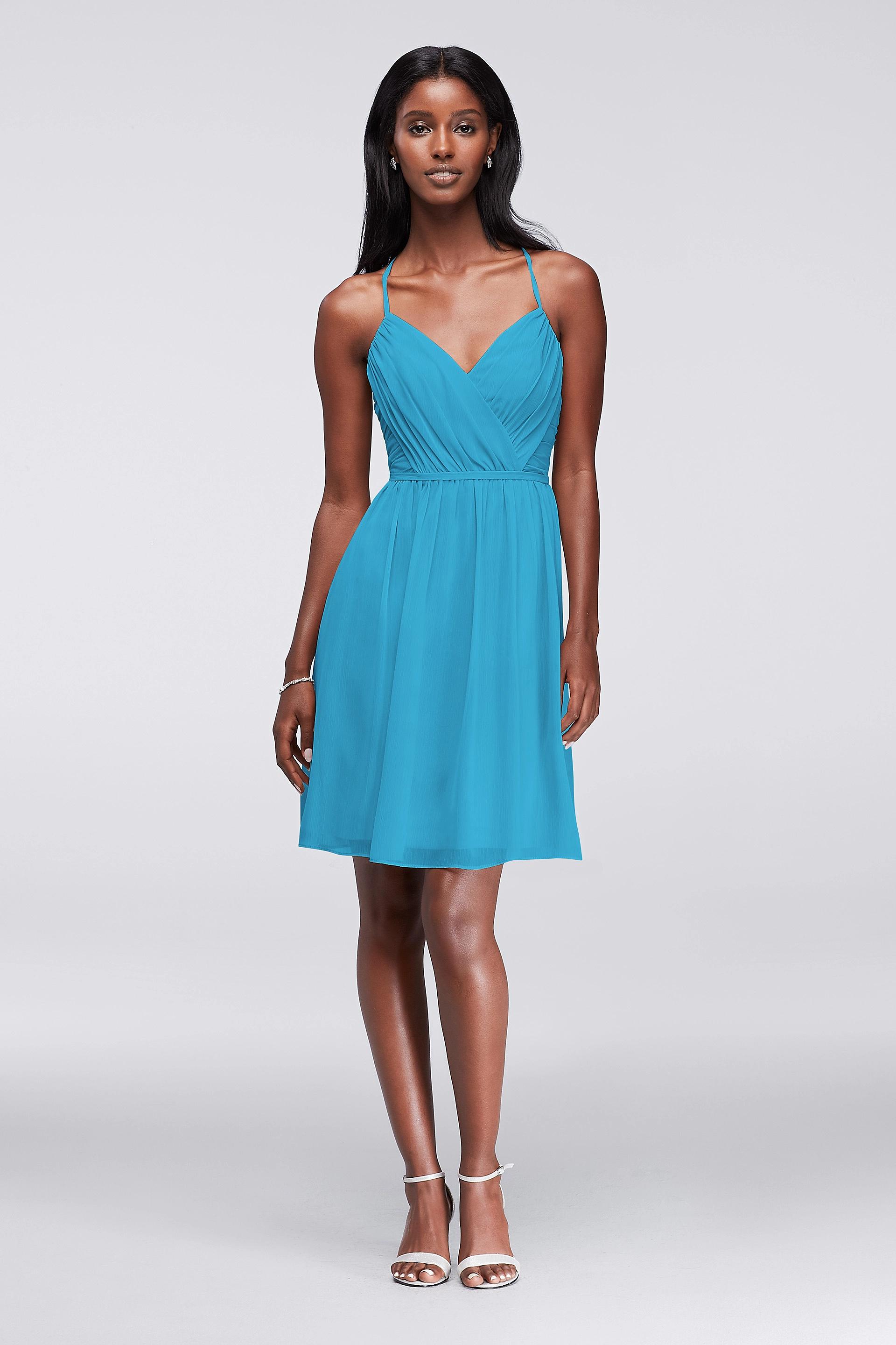 Picture of Chiffon Dress with Pleated Bodice and Strappy Back