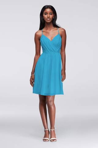 Picture of Chiffon Dress with Pleated Bodice and Strappy Back