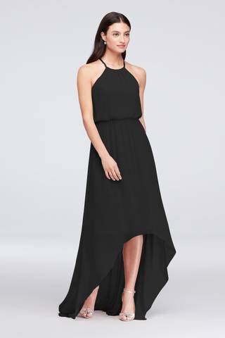 Picture of High-Low Chiffon Halter Bridesmaid Dress