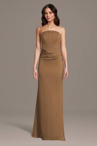 View Galina Signature Matte Satin Inverted Scoop Neck Sheath Dress in all available color and sizes Picture of Matte Satin Inverted Scoop Neck Sheath Dress