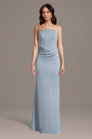 View Galina Signature Matte Satin Inverted Scoop Neck Sheath Dress in all available color and sizes Picture of Matte Satin Inverted Scoop Neck Sheath Dress