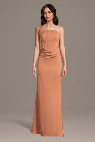 View Galina Signature Matte Satin Inverted Scoop Neck Sheath Dress in all available color and sizes Picture of Matte Satin Inverted Scoop Neck Sheath Dress