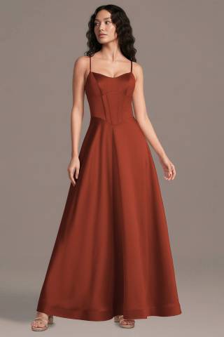 Picture of Satin Basque Waist Corset Ball Gown