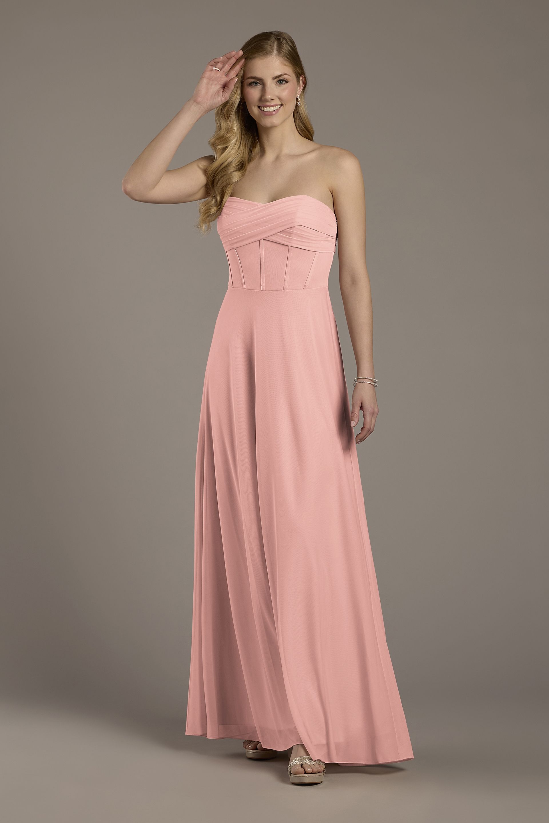 Picture of Mesh Twist Bodice Corset A-Line Dress