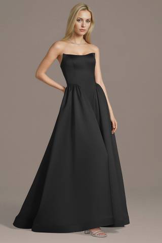 Picture of Strapless Satin Basque Waist Ball Gown