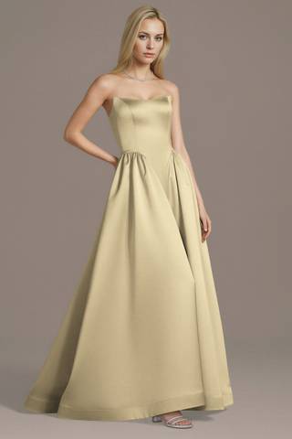 Picture of Strapless Satin Basque Waist Ball Gown