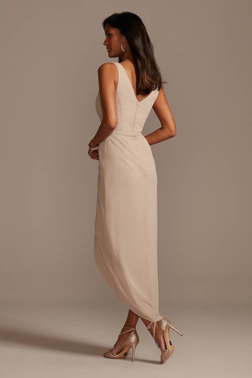 tank draped chiffon tulip hem bridesmaid dress Chiffon Tank A-Line Bridesmaid Dress