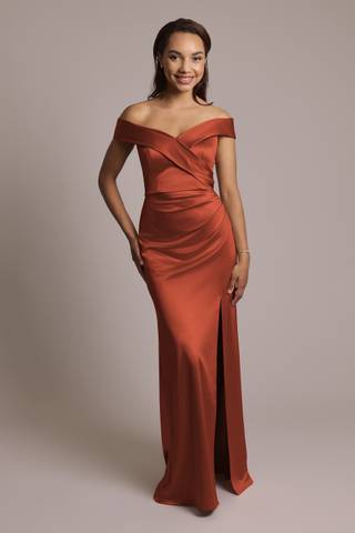 Picture of Sculpting Satin Cross-Front Dress