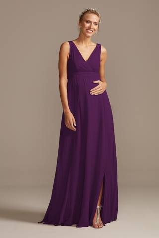 View Celebrate DB Studio Pleated Tank Chiffon Maternity Dress in all available color and sizes Picture of Pleated Tank Chiffon Maternity Dress