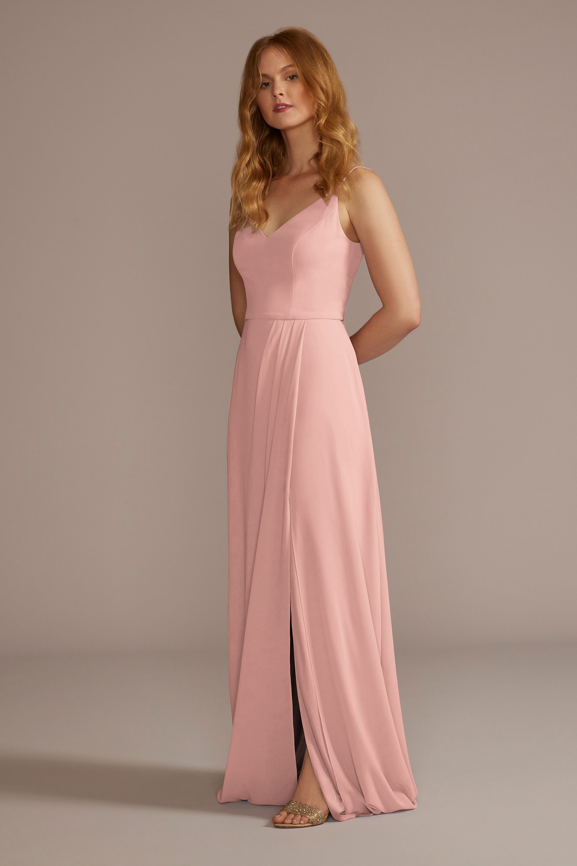 View Celebrate DB Studio Chiffon Spaghetti Strap Dress in all available color and sizes Picture of Chiffon Spaghetti Strap Dress