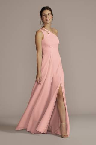 View Celebrate DB Studio Chiffon One-Shoulder Cutout Dress in all available color and sizes Picture of Chiffon One-Shoulder Cutout Dress