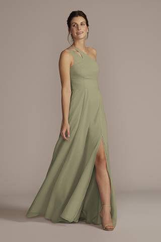 Picture of Chiffon One-Shoulder Cutout Dress