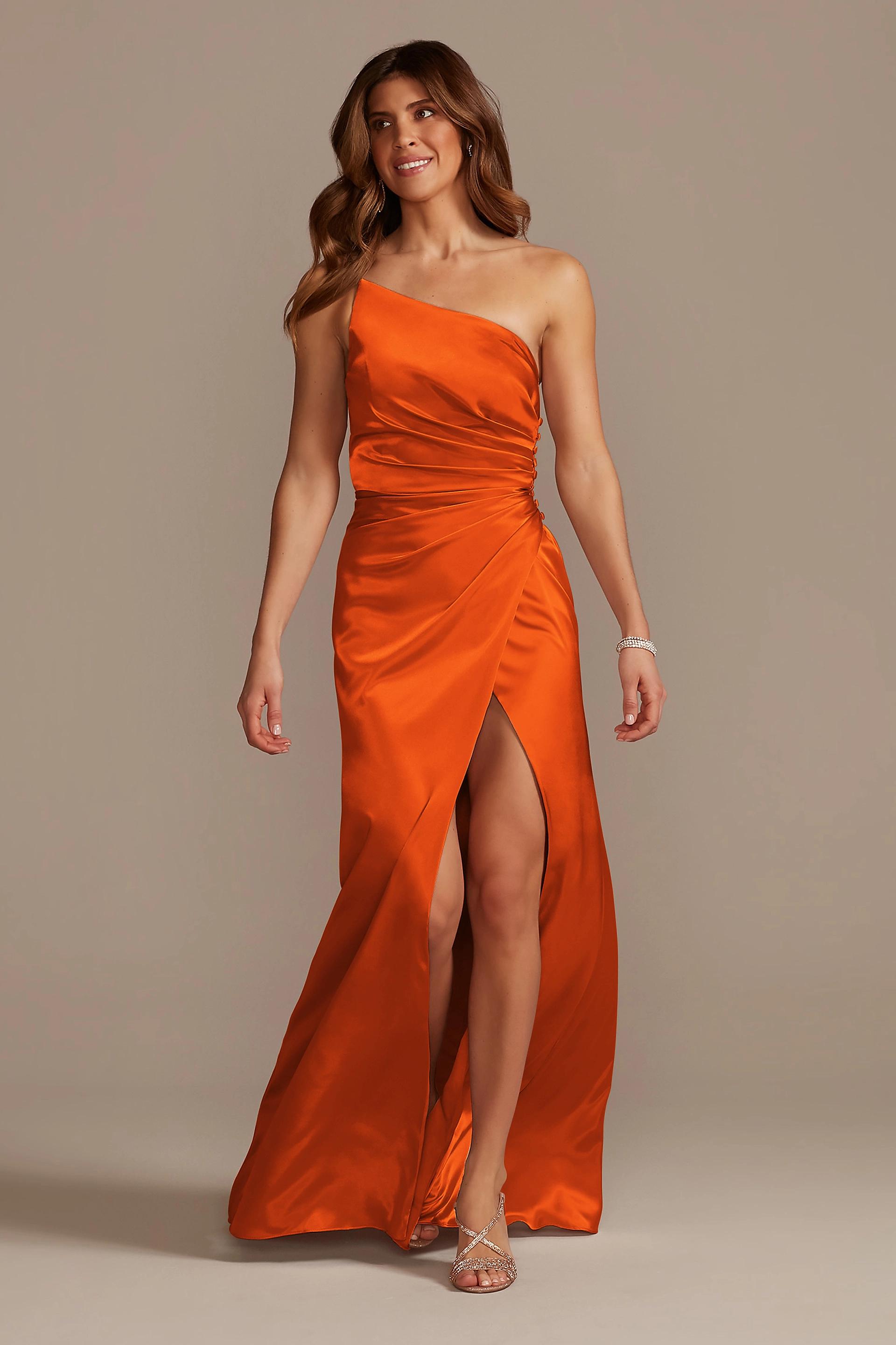 charmeuse draped one shoulder bridesmaid dress Charmeuse Draped One-Shoulder Bridesmaid Dress