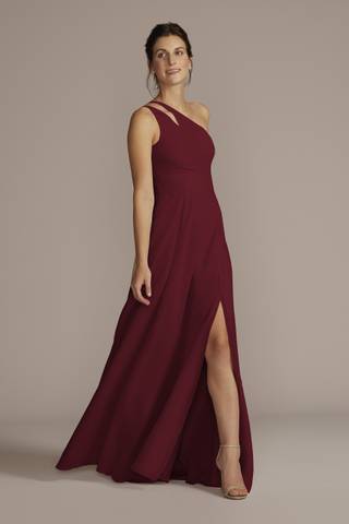 View Celebrate DB Studio Chiffon One-Shoulder Cutout Dress in all available color and sizes Picture of Chiffon One-Shoulder Cutout Dress